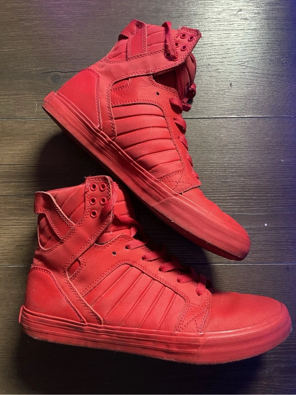 Supra Muska 001 SkyTop Rare Red Colorway Y2K Skateboard Men's Size 9.5 Lace Up